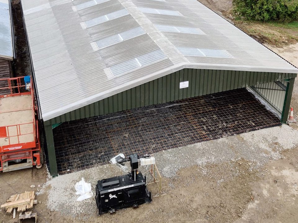 Concreteing barn base in oxfordshire