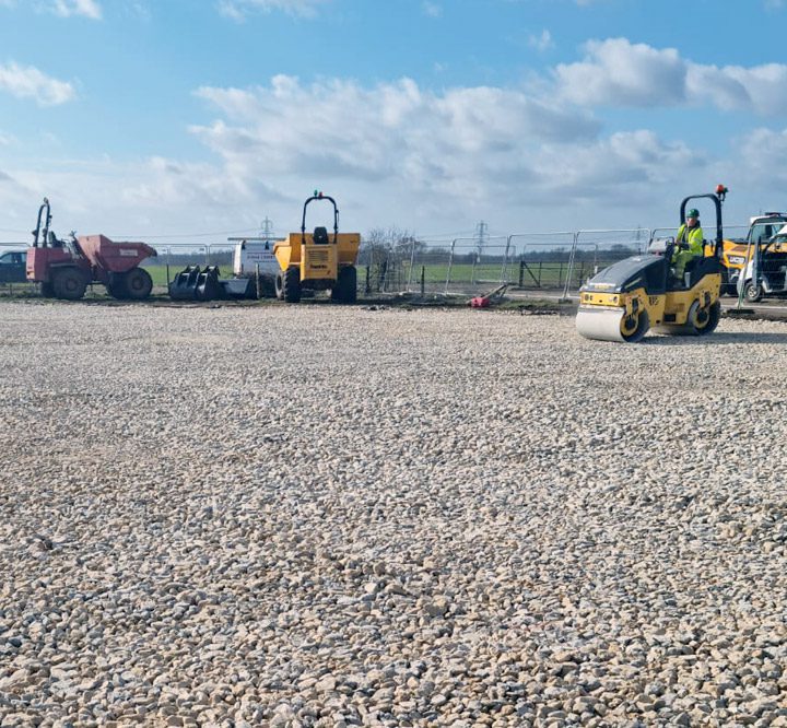 Car testing track groundworks in Oakley, Bucks Buckinghamshire