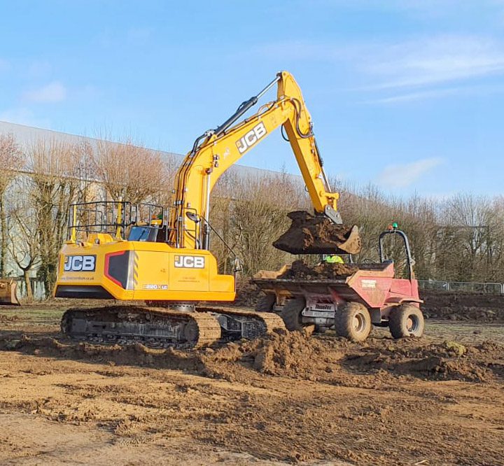 Car testing track groundworks in Oakley, Bucks Buckinghamshire