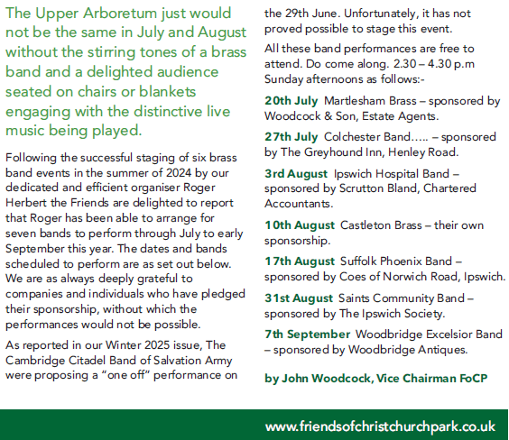 Brass on the Grass Christchurch Park